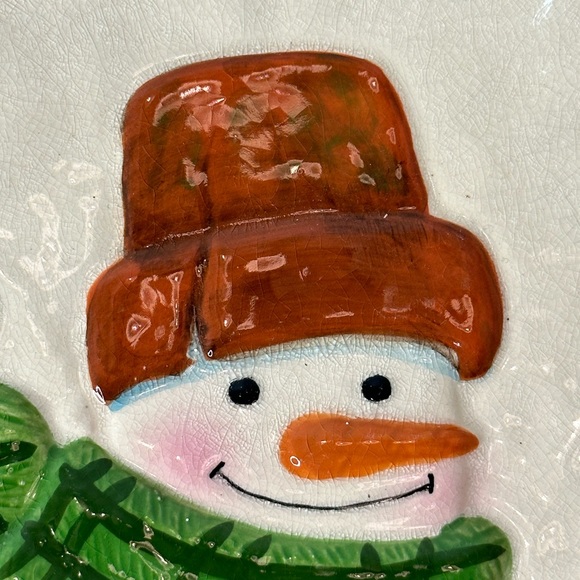 Hallmark Snowman Ceramic Holiday Christmas Plate Jan Karon - Picture 2 of 3